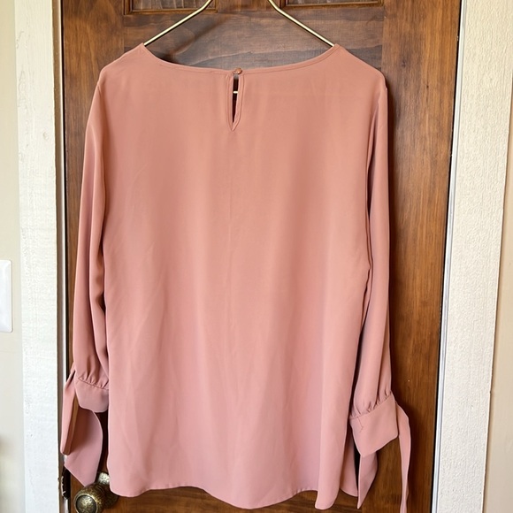 NINE WEST Blouse with Bow Tie Sleeves in Dusty Pink   | M - Picture 2 of 8